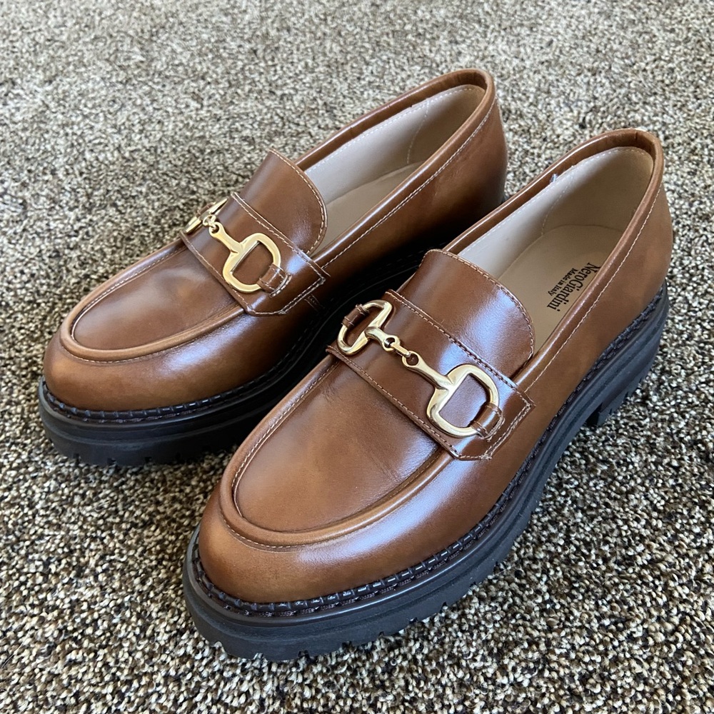 Nero Giardini Brown Loafers with Gold Accent